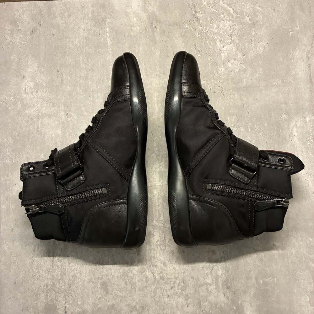 Y2k Prada Linea Rossa high-top sneaker boots in Black EU 38 Sz 7.5, 8 - Picture 3 of 7